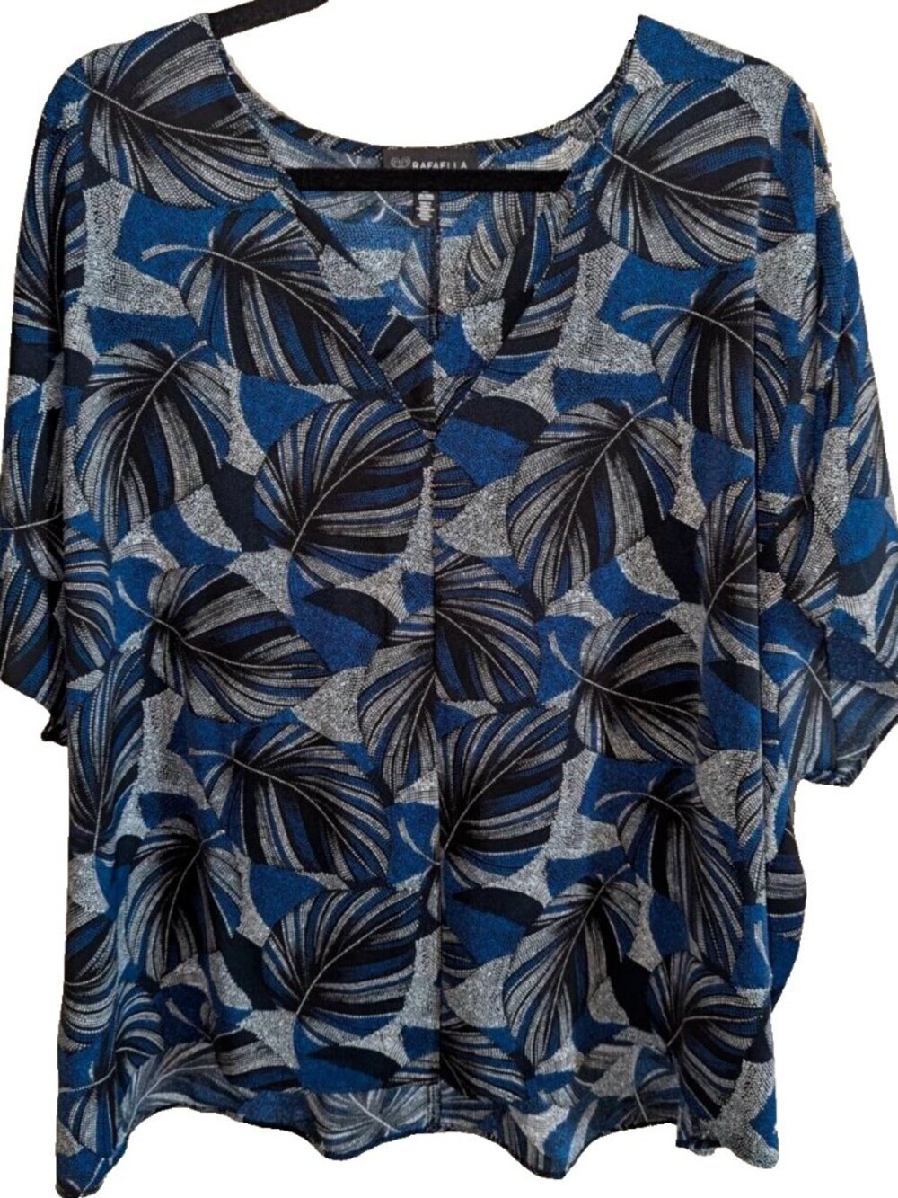 Rafaella Womens Plus Size 2XL Short Sleeve Blouse